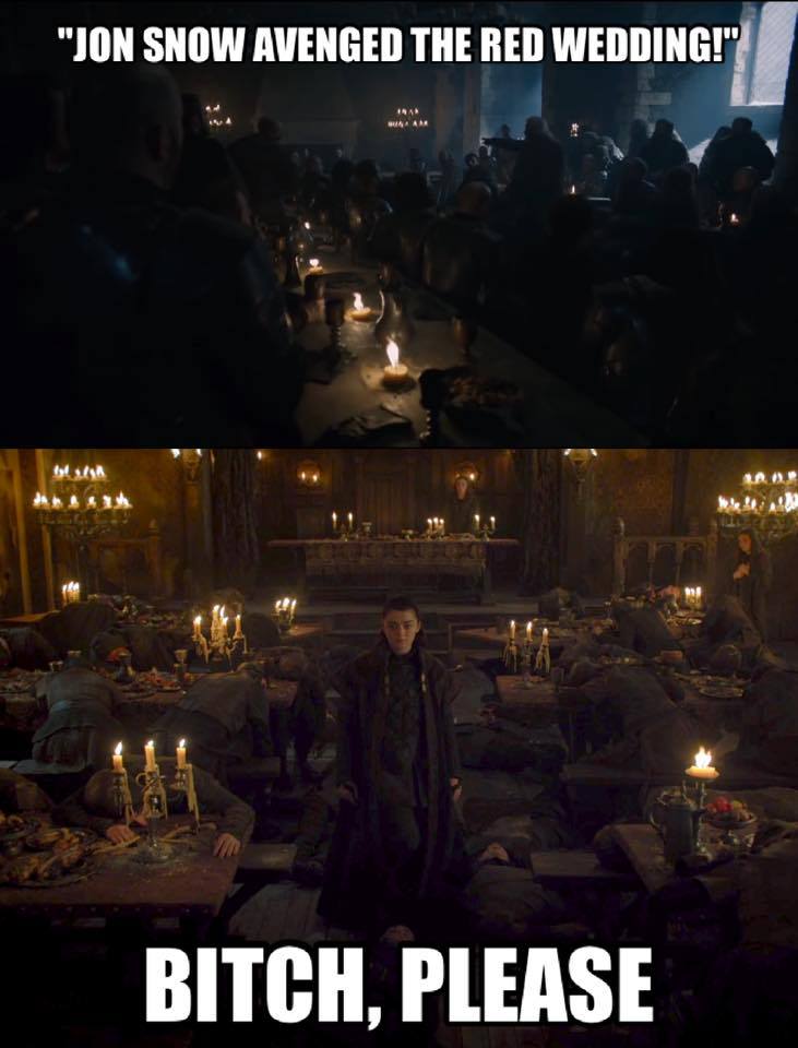 Jon Snow Arya Stark avenged the red wedding