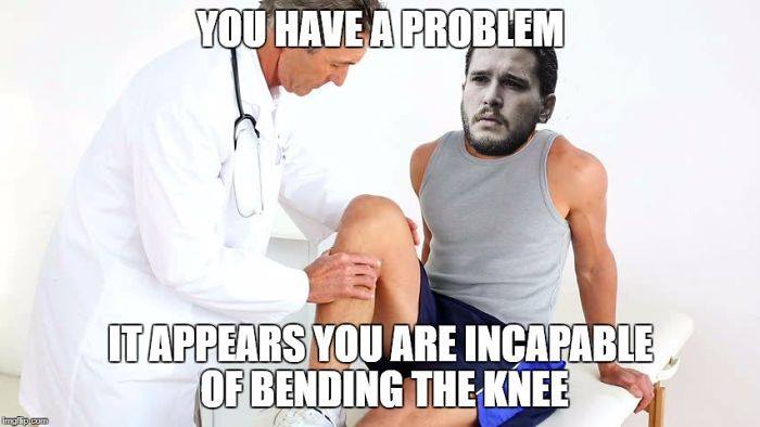 Jon snow bends the knee meme