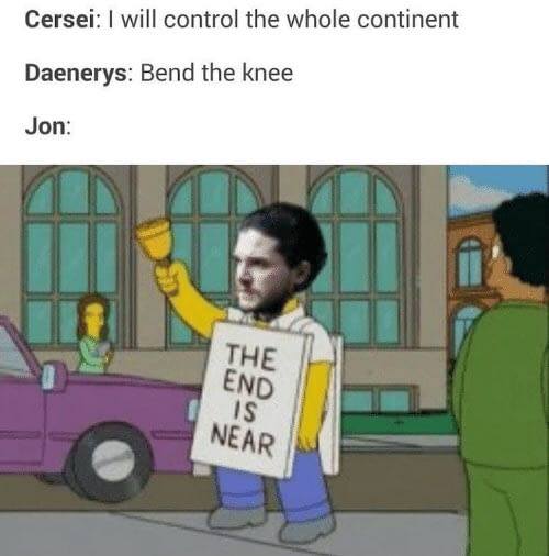 Jon Snow meme Simpsons