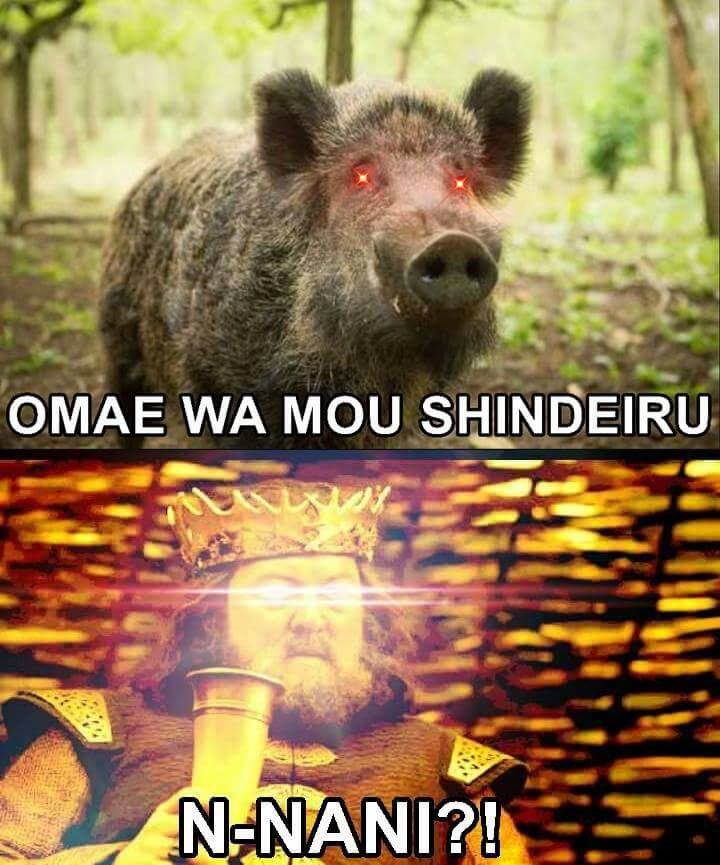 sanglier boar game of thrones robert baratheon omae wa mou shinderu meme