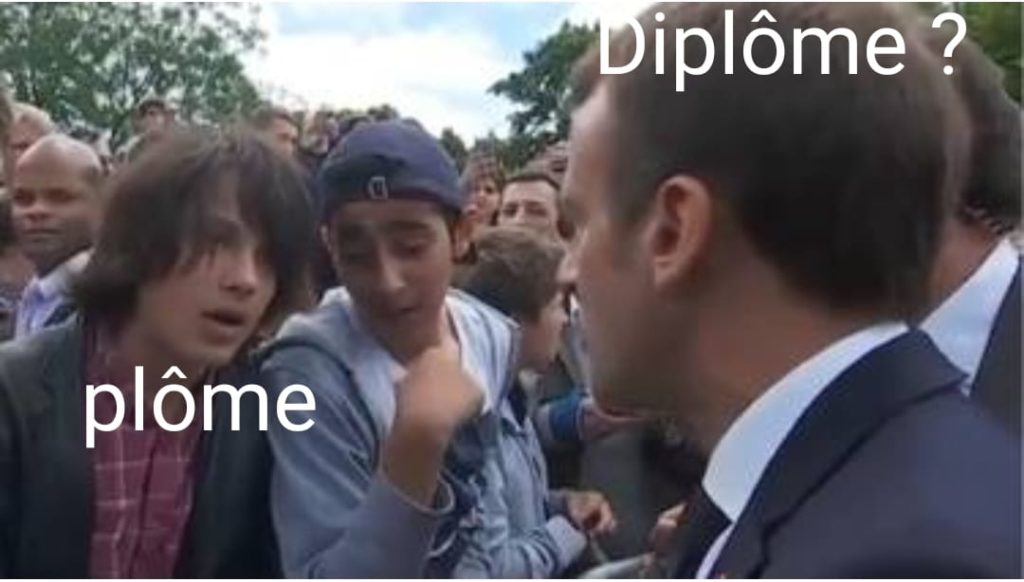 Macron clash gamin meme