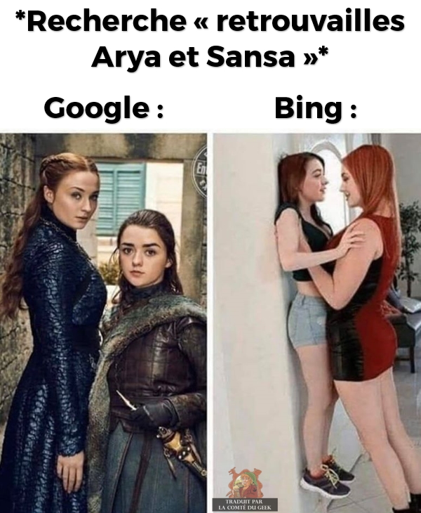 game of thrones arya sansa google bing